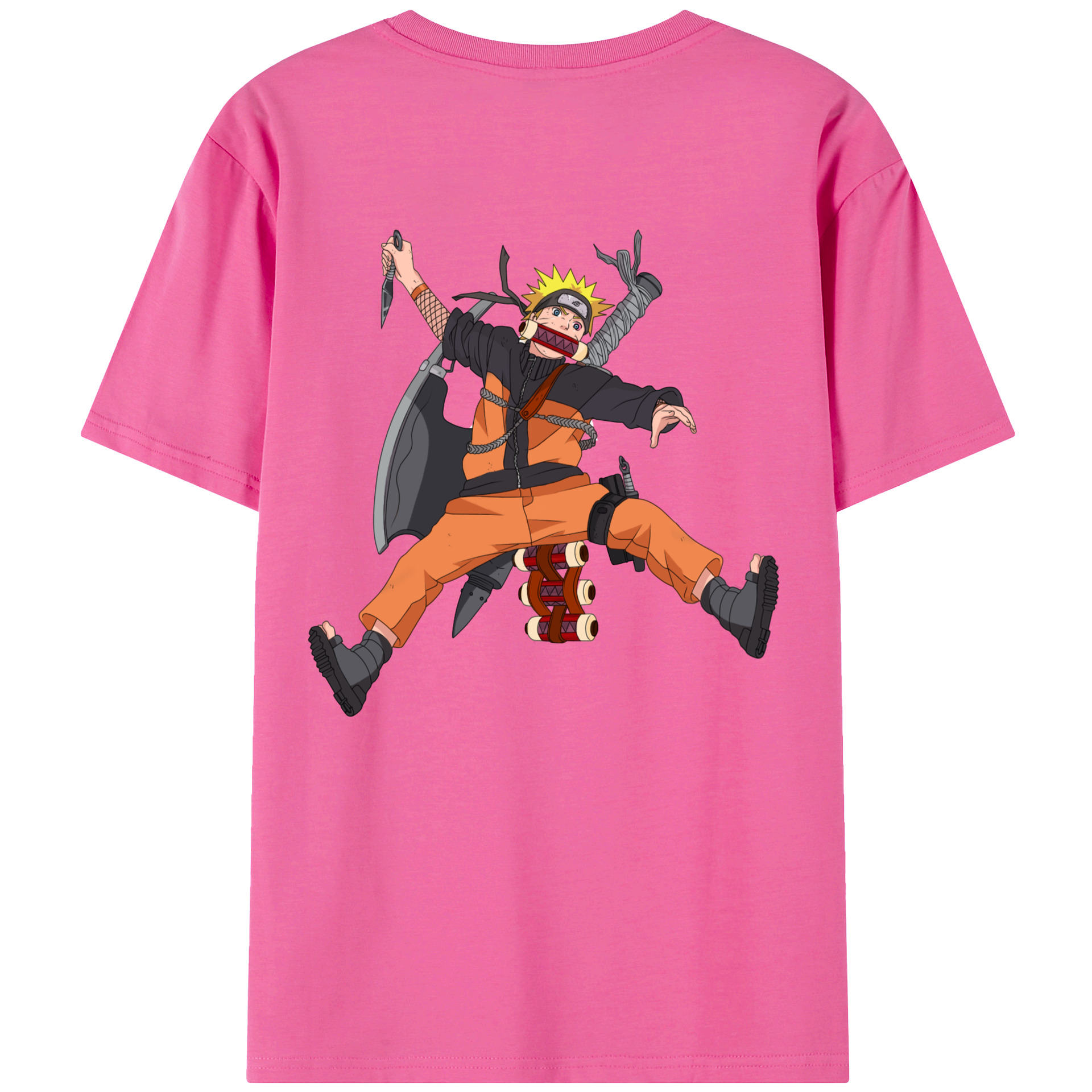 （画像用） NARUTO -ナルト- うずまき ナルト Uzumaki Naruto レディース半袖Tシャツ(バックプリント)